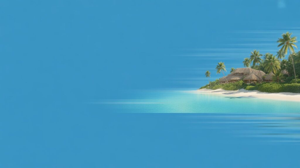 Tropical Maldives beach illustration for the Maldives holiday guide